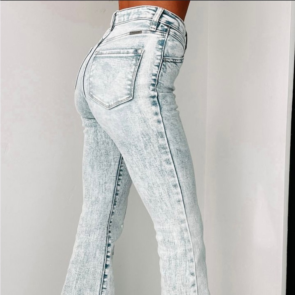 Kancan acid wash high rise flare denim jeans - Picture 8 of 12
